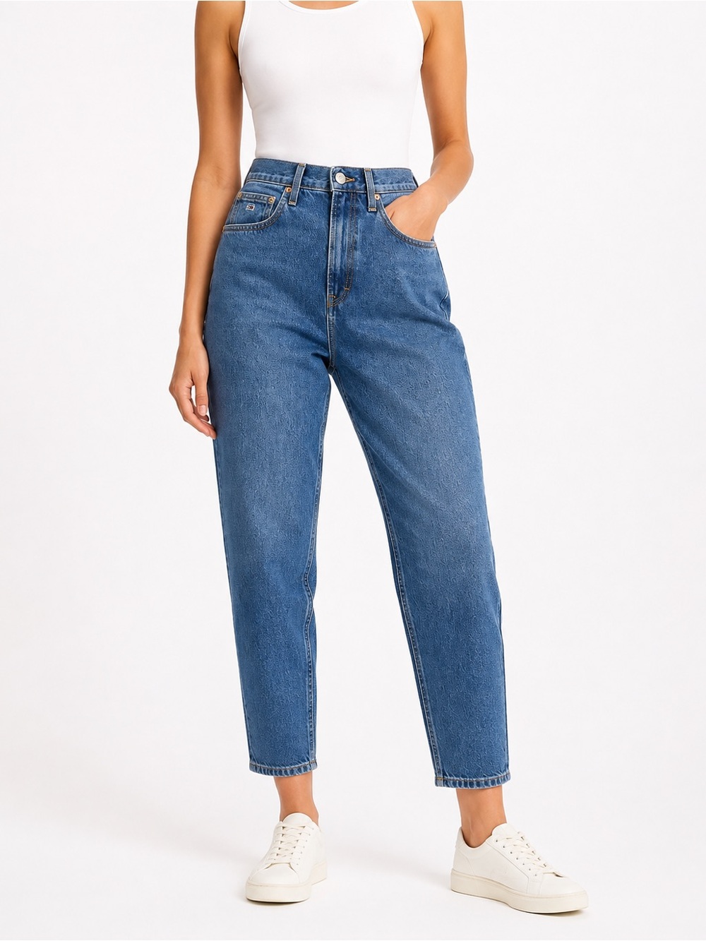 NWT Tommy Jeans Ultra High Rise Tapered Mom Jeans 30x34 Sun Reactive